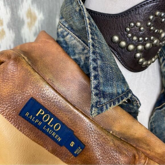 Polo Ralph Lauren 2014 Southwest Fringed Cognac Leather Jacket - Picture 2 of 16